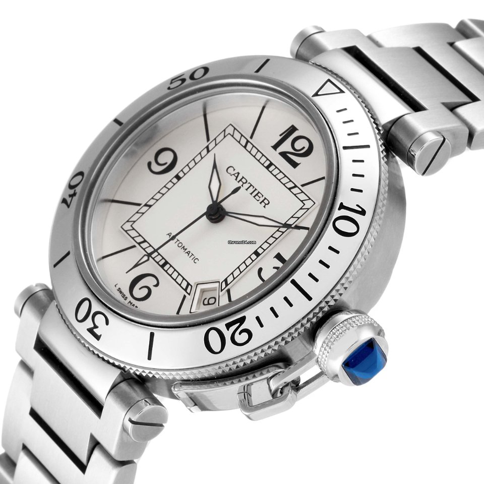 IMG_9081 Cartier Pasha Seatimer Mens watch Unisex Automatic Steel W31080M7 Replica 6