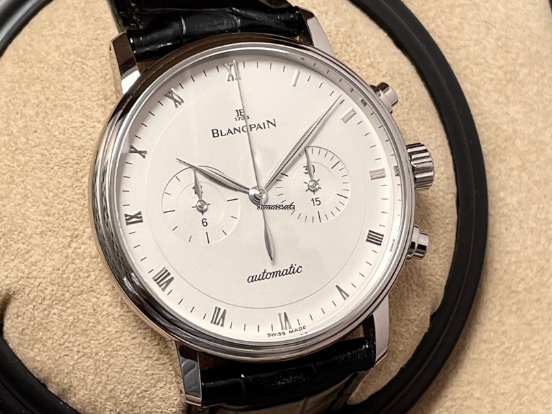 IMG_9081 Blancpain Villeret Mens watch Unisex Automatic White gold 4082-1542-55 Replica 6
