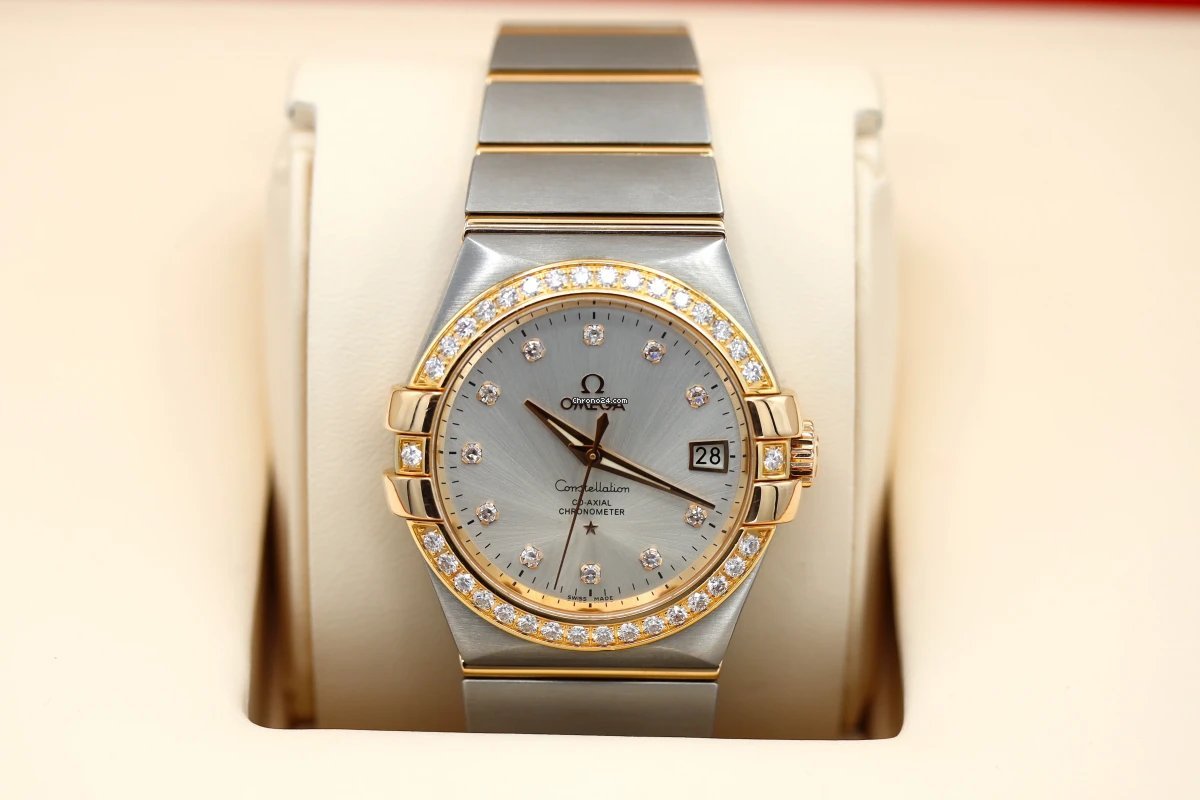 Omega Constellation Ladies Mens watch Unisex Automatic Gold Steel 123.25.35.20.52.001 Replica 6