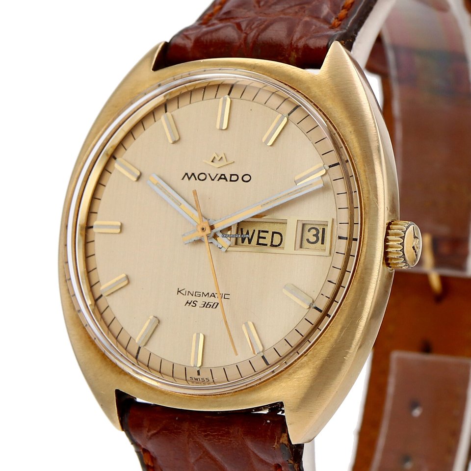 IMG_9081 Movado Kingmatic Mens watch Unisex Automatic Yellow gold NUMBER VINTAGE Replica 6