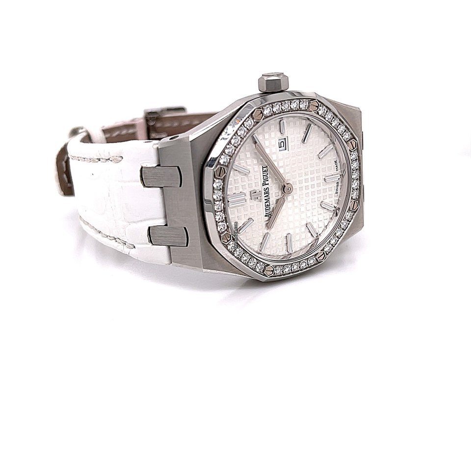 IMG_9081 Audemars Piguet Royal Oak Lady Womens watch Quartz Steel 67651ST.ZZ.D011CR.01 Replica 6