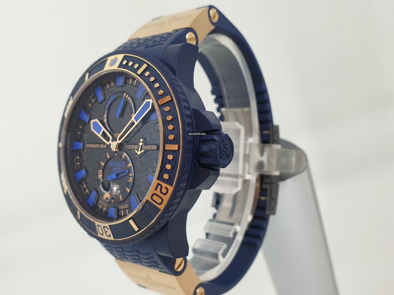 IMG_9081 Ulysse Nardin Maxi Marine Diver Mens watch Unisex Automatic Gold Steel 263-98 Replica 6