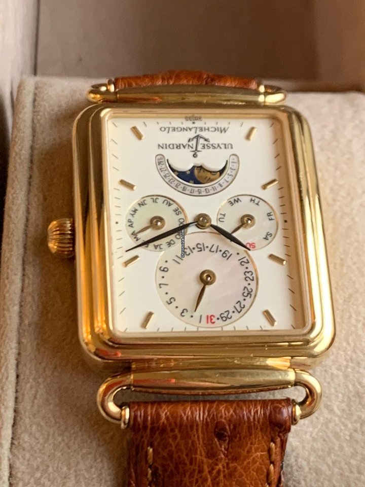 IMG_9081 Ulysse Nardin Michelangelo Mens watch Unisex Automatic Yellow gold 161.42 Replica 6