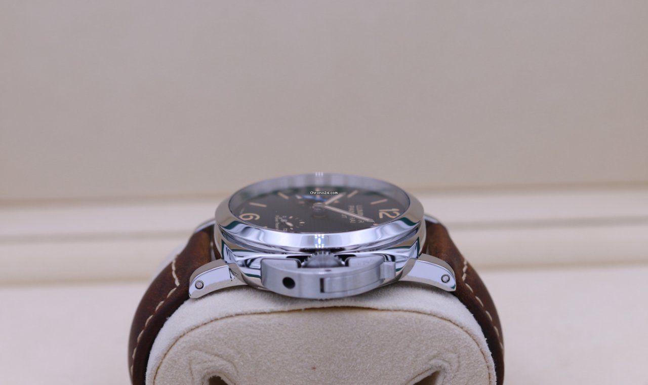 IMG_9081 Panerai Luminor 1950 3 Days GMT Power Reserve Automatic Mens watch Unisex Automatic Steel PAM 01537 Replica 6
