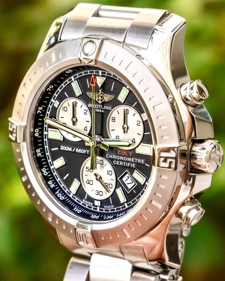 IMG_9081 Breitling Colt Chronograph Mens watch Unisex Quartz Steel A7338811 BD43 Replica 6