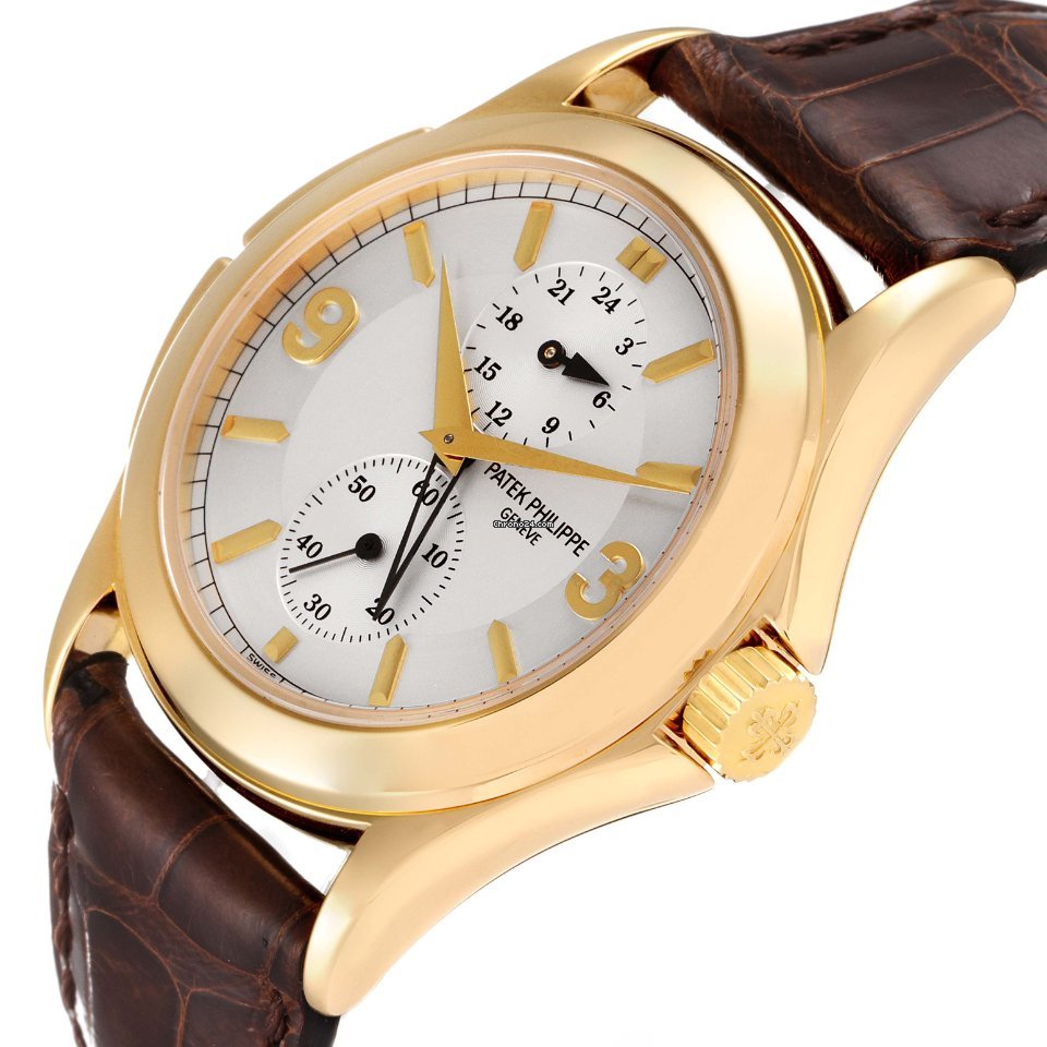 IMG_9081 Patek Philippe Travel Time Mens watch Unisex Manual winding Yellow gold 5134J Replica 6