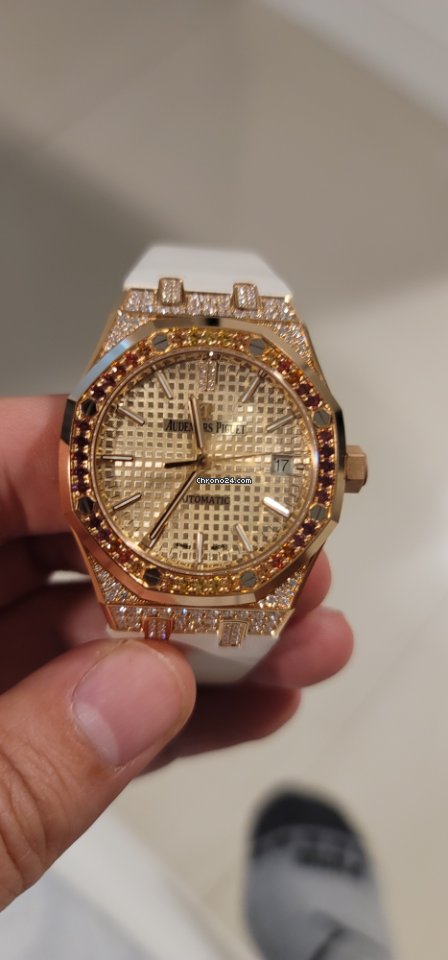 IMG_9081 Audemars Piguet Royal Oak Lady Womens watch Automatic Rose gold 15452OR.ZY.D038VE.01 Replica 6