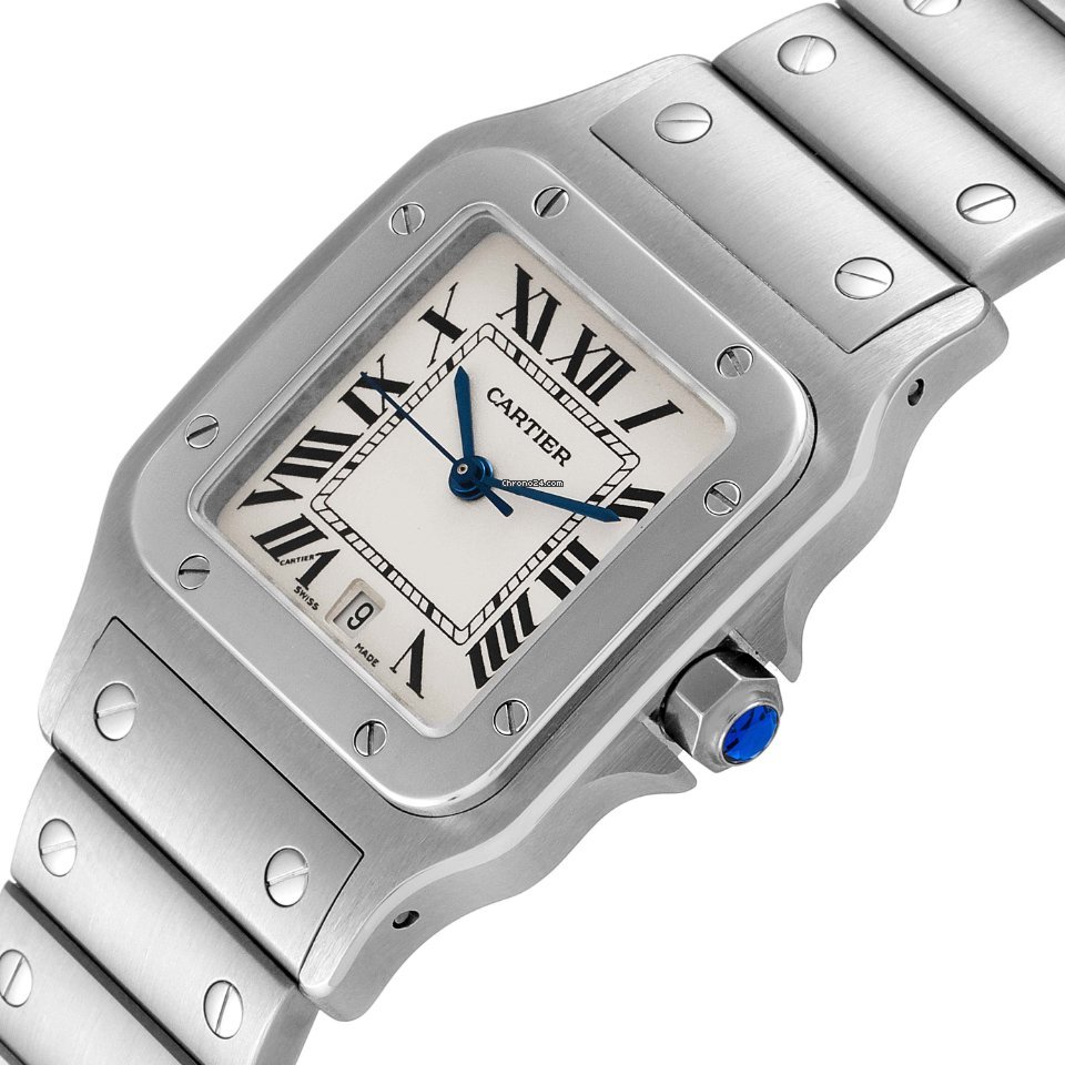 IMG_9081 Cartier Santos Galbee Mens watch Unisex Quartz Steel W20060D6 Replica 6