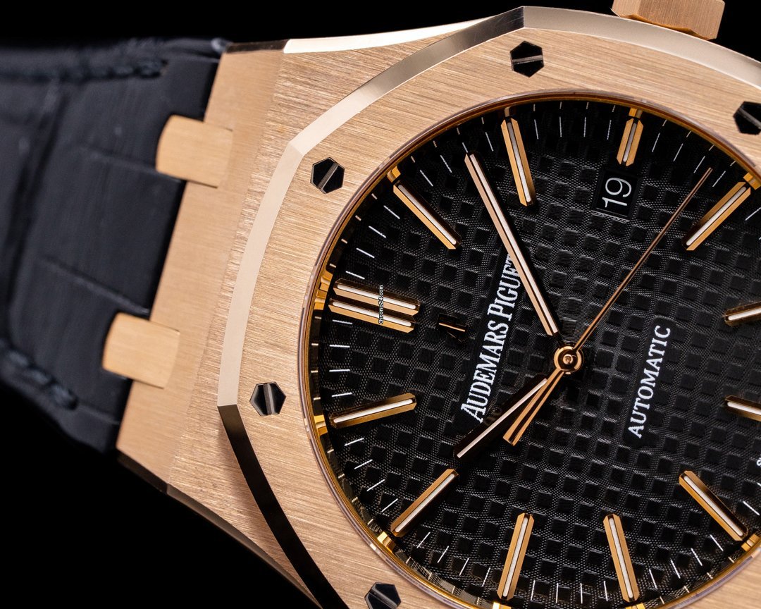 IMG_9081 Audemars Piguet Royal Oak Selfwinding Mens watch Unisex Automatic Rose gold 15400OR.OO.D002CR.01 Replica 6