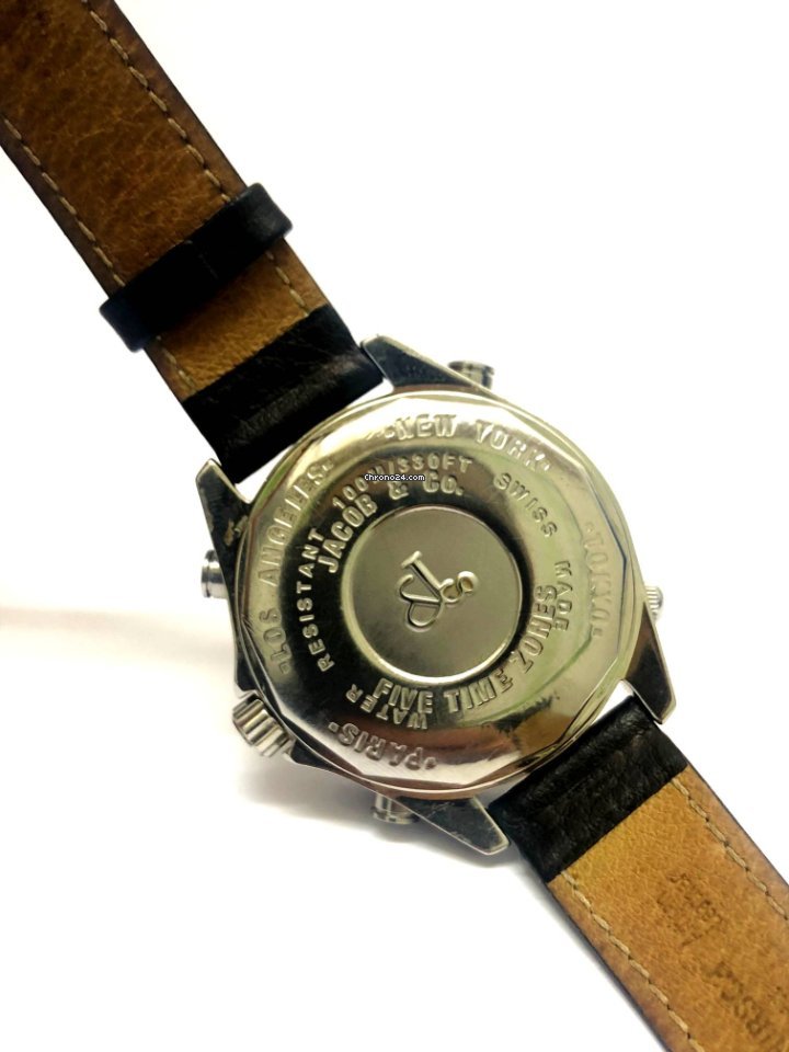 Jacob & Co. Five Time Zone Mens watch Unisex Quartz Steel JC-4 Replica 6