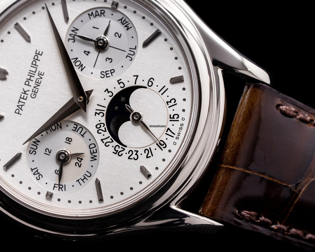IMG_9081 Patek Philippe Perpetual Calendar Mens watch Unisex Automatic White gold 3940G Replica 6