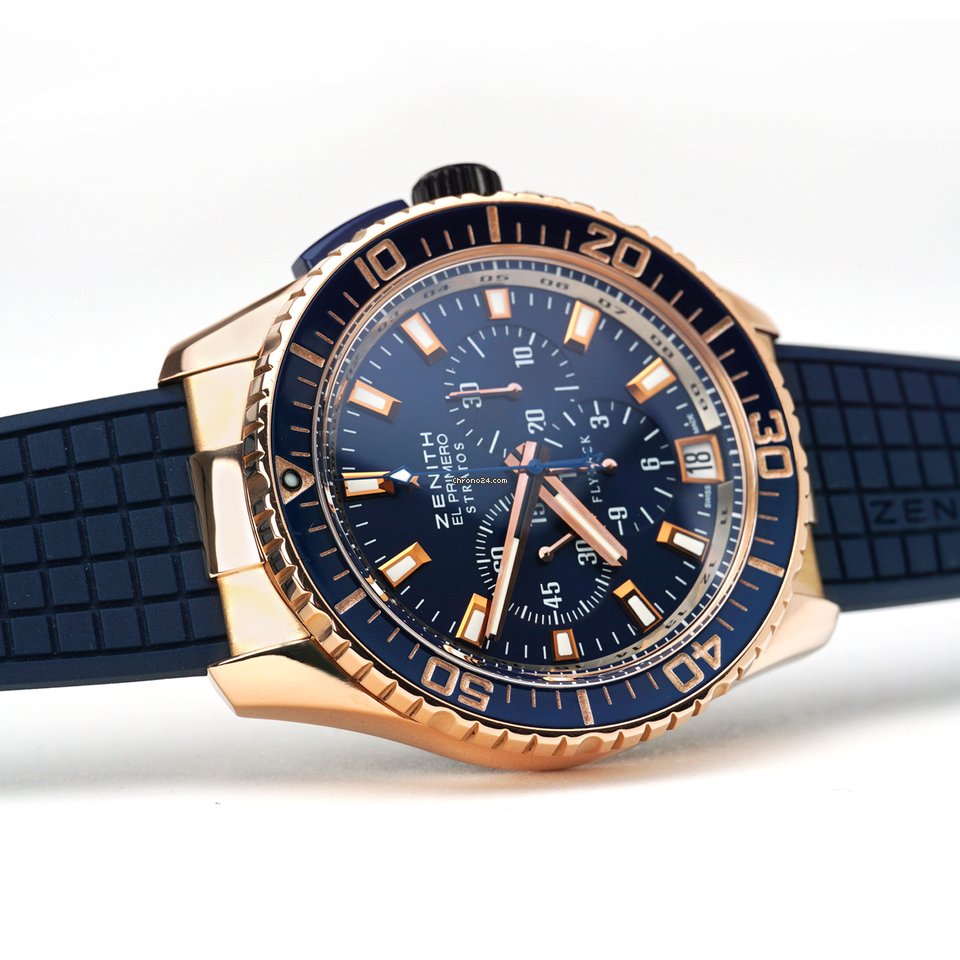 Zenith El Primero Stratos Flyback Mens watch Unisex Automatic Rose gold 86.2061.405 57.R514 Replica 6