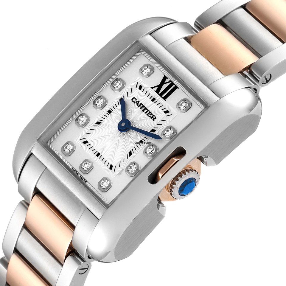 IMG_9081 Cartier Tank Anglaise Womens watch Quartz Gold Steel WT100024 Replica 6