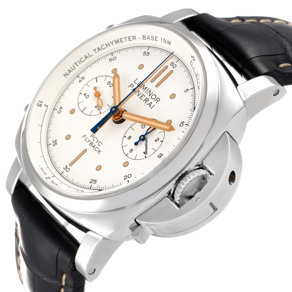 IMG_9081 Panerai Luminor 1950 3 Days Chrono Flyback Mens watch Unisex Automatic Steel PAM00654 Replica 6