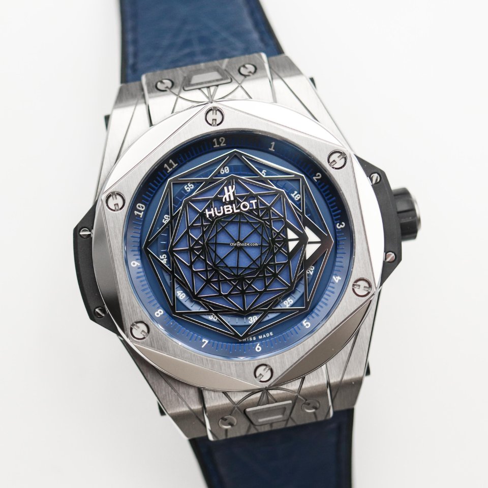IMG_9081 Hublot Big Bang Sang Bleu Mens watch Unisex Automatic Titanium 415.NX.7179.VR.MXM18 Replica 6