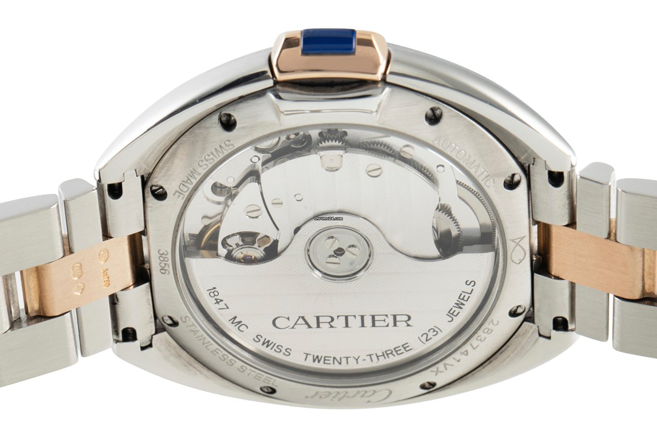 IMG_9081 Cartier Cle de Cartier Mens watch Unisex Automatic Gold Steel W2CL0003 Replica 6