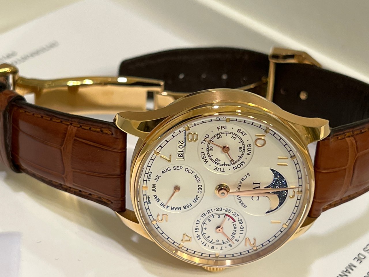 IWC Portuguese Perpetual Calendar Mens watch Unisex Automatic Rose gold IW502213 Replica 6