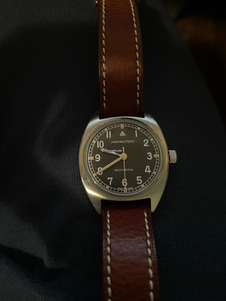 IMG_9081 Hamilton Khaki Pilot Pioneer Mens watch Unisex Manual winding Steel H76419931 Replica 6