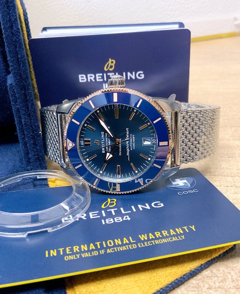 IMG_9081 Breitling Superocean Heritage 42 Mens watch Unisex Automatic Gold Steel UB2010161C1S1 Replica 6