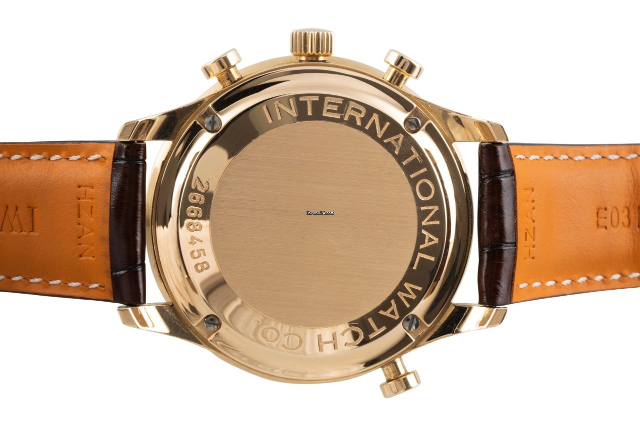 IWC Portuguese Chronograph Mens watch Unisex Manual winding Yellow gold 3712 Replica 6