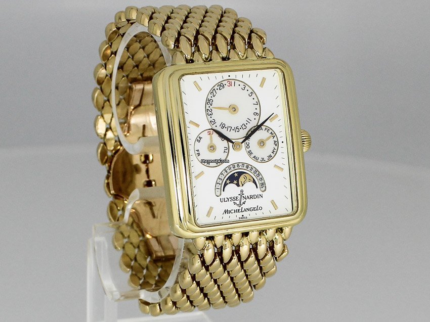 IMG_9081 Ulysse Nardin Michelangelo Mens watch Unisex Automatic Yellow gold 161-42 Replica 6