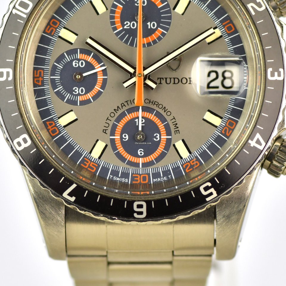 Tudor Mens watch Unisex Automatic Steel Tudor Automatic Chrono Time - Big Block Exotic Monte Carlo Dial - Square Guards - c.1978 - Reference 94210 Replica 6
