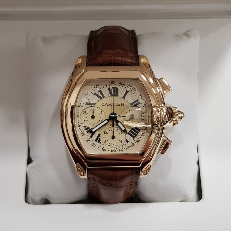 Cartier Roadster Mens watch Unisex Automatic Yellow gold 2619 Replica 6