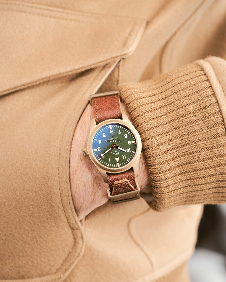 IMG_9081 IWC Pilots Watch Automatic 36 Mens watch Unisex Automatic Bronze IW324019 Replica 6