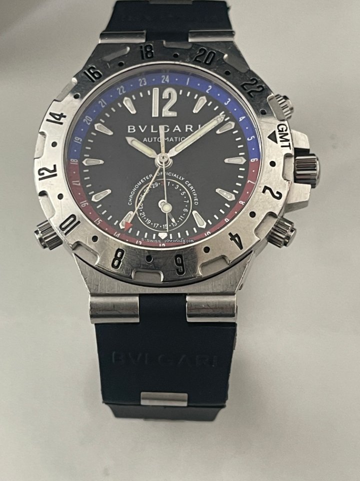IMG_9081 Bulgari Diagono Mens watch Unisex Automatic Steel GMT40S Replica 6