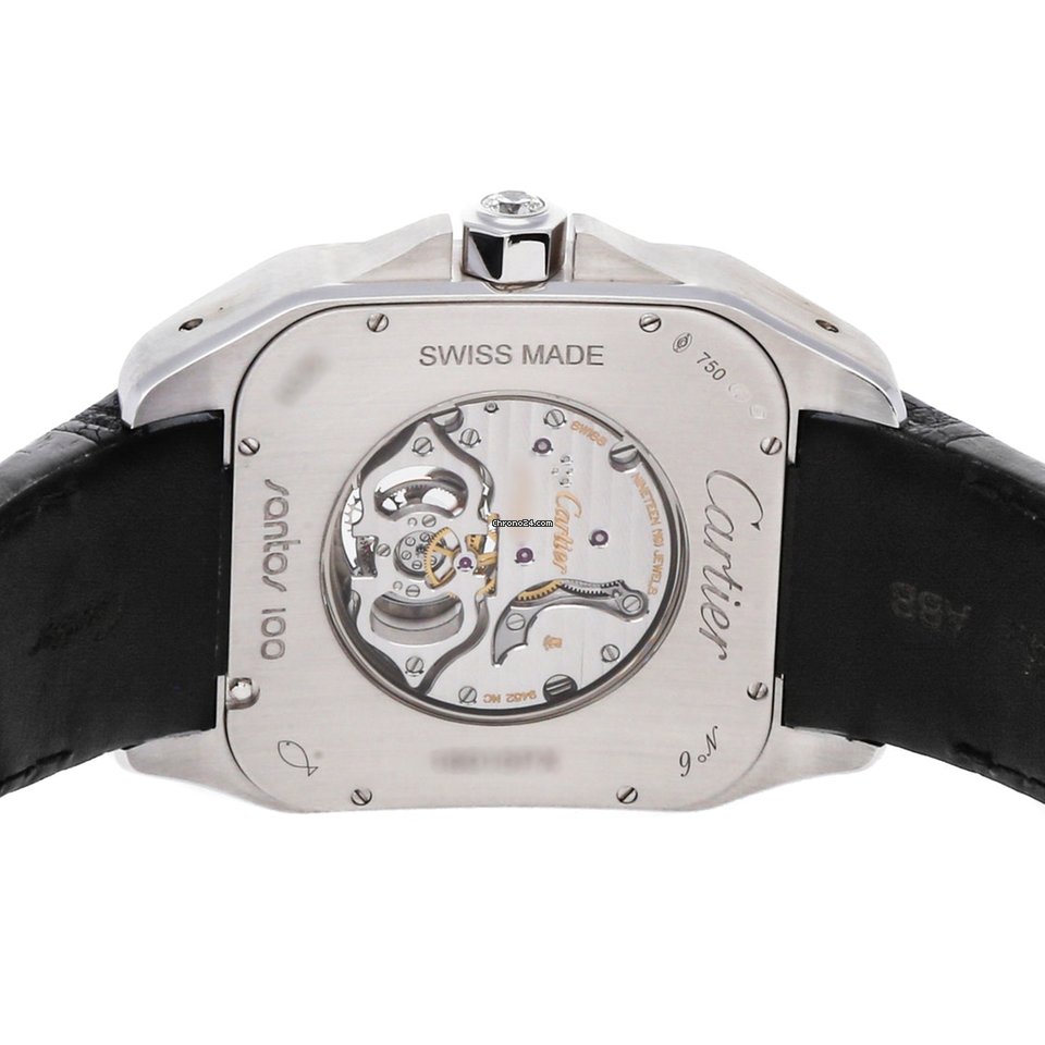 IMG_9081 Cartier Santos 100 Mens watch Unisex Manual winding White gold HPI00312 Replica 6