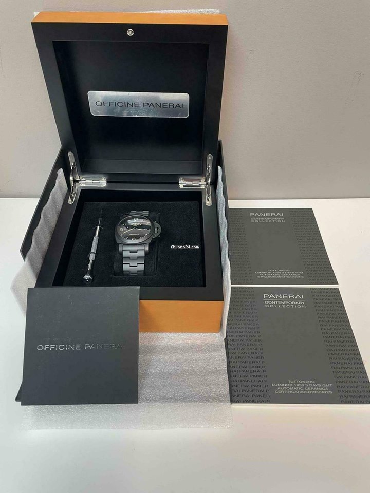 IMG_9081 Panerai Luminor 1950 3 Days GMT Automatic Automatic Ceramic PAM00438 Replica 6