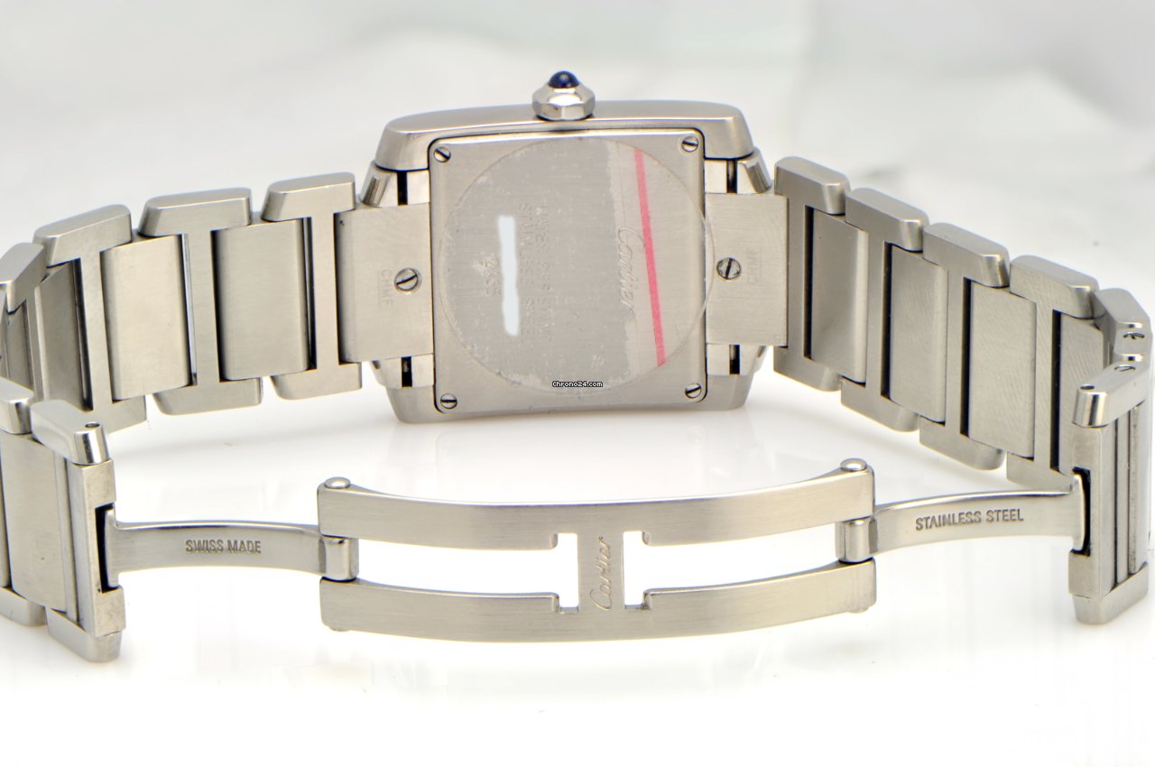 IMG_9081 Cartier Tank Francaise Mens watch Unisex Quartz Steel 2465 W51011Q3 Price reduced Replica 6