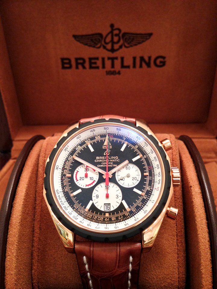 IMG_9081 Breitling Chrono-Matic 49 Mens watch Unisex Automatic Red gold R1436002 B923 Replica 6
