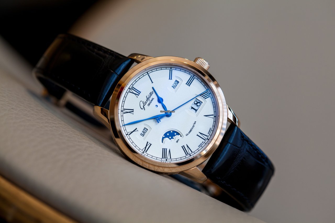 IMG_9081 Glashutte Original Senator Perpetual Calendar Mens watch Unisex Automatic Red gold 100-02-22-05-05 Replica 6
