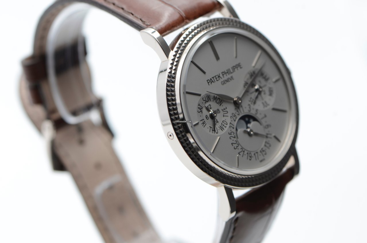 IMG_9081 Patek Philippe Perpetual Calendar Mens watch Unisex Automatic White gold 5139G-001 Replica 6