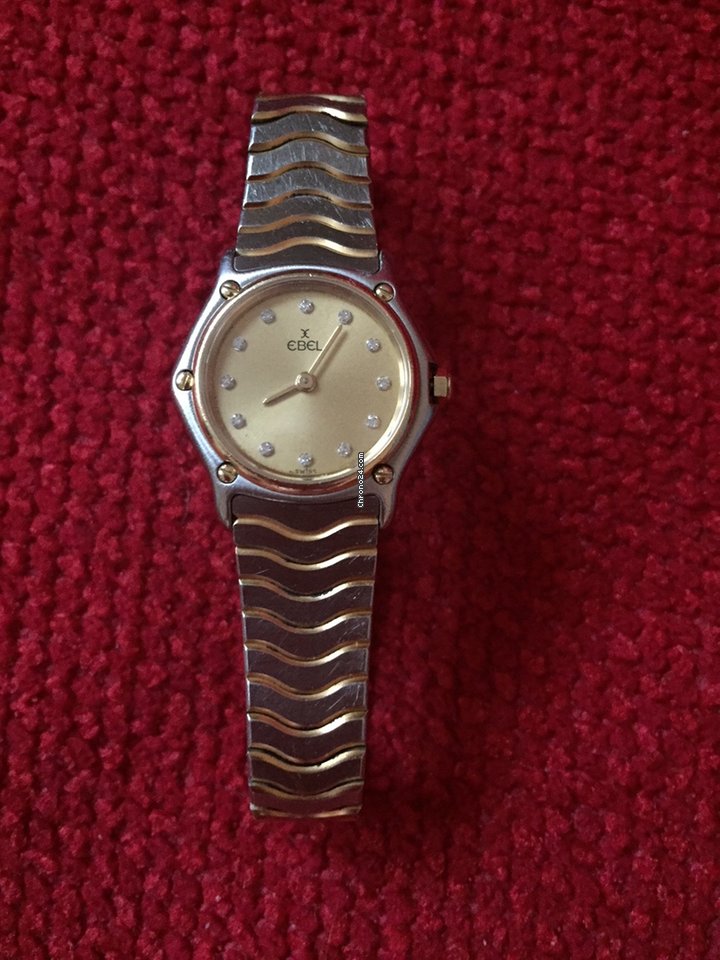 IMG_9081 Ebel Sport Womens watch Quartz Gold Steel 166901 Replica 6