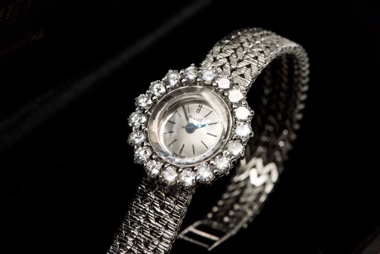 Piaget Womens watch Manual winding White gold 1970s Piaget 18kt 2.25 Diamond Bracelet Watch Replica 6