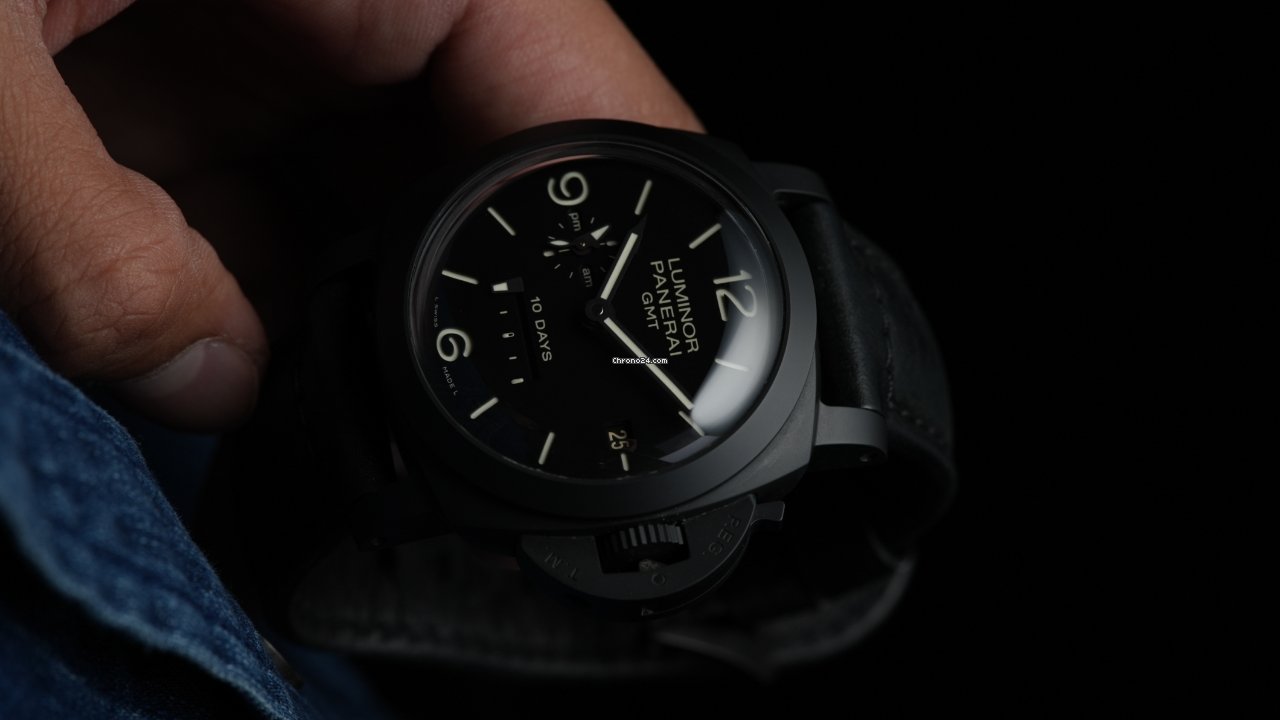 IMG_9081 Panerai Luminor 1950 10 Days GMT Mens watch Unisex Automatic Ceramic PAM 00335 Replica 6