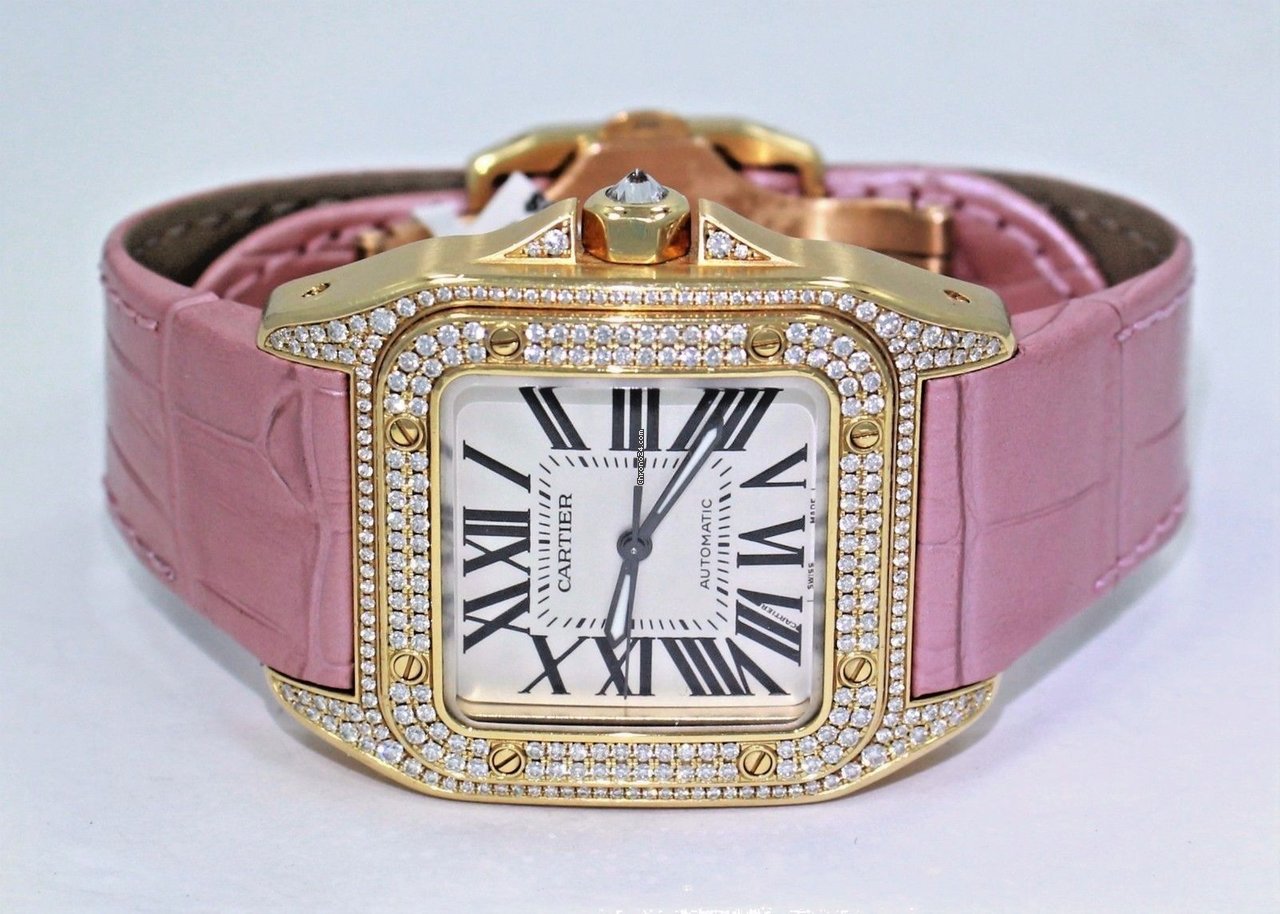 IMG_9081 Cartier Santos 100 Womens watch Automatic Yellow gold WM502051 2880 Replica 7