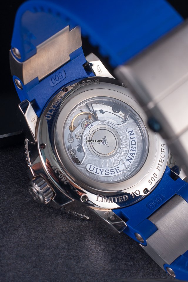IMG_9081 Ulysse Nardin Maxi Marine Diver Mens watch Unisex Automatic White gold 260-32 Replica 7