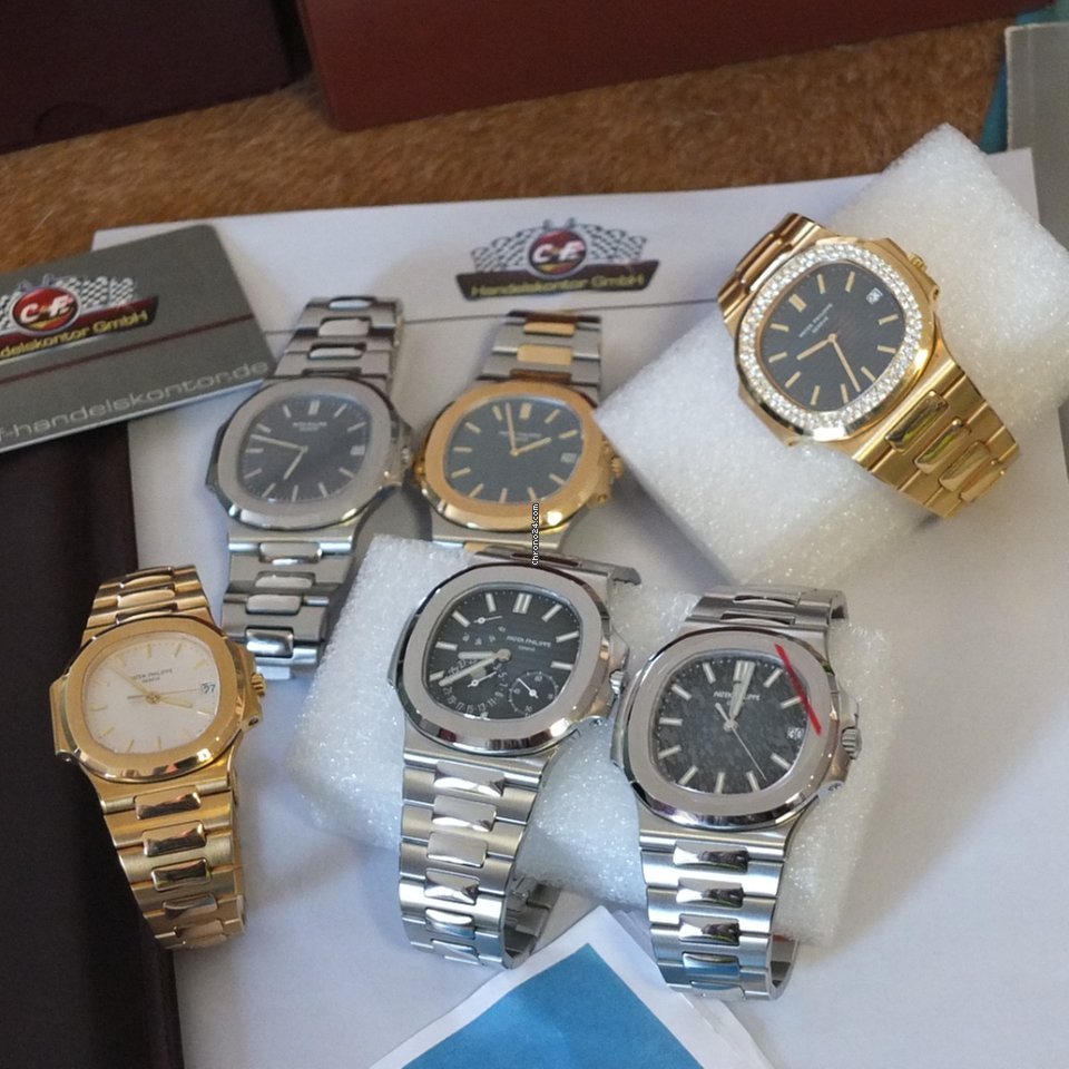 Patek Philippe Nautilus Mens watch Unisex Automatic Yellow gold 3700 3 Nautilus Blue original Steinbesatz Replica 7
