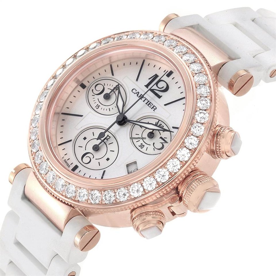 IMG_9081 Cartier Pasha Seatimer Womens watch Quartz Rose gold WJ130004 Replica 7
