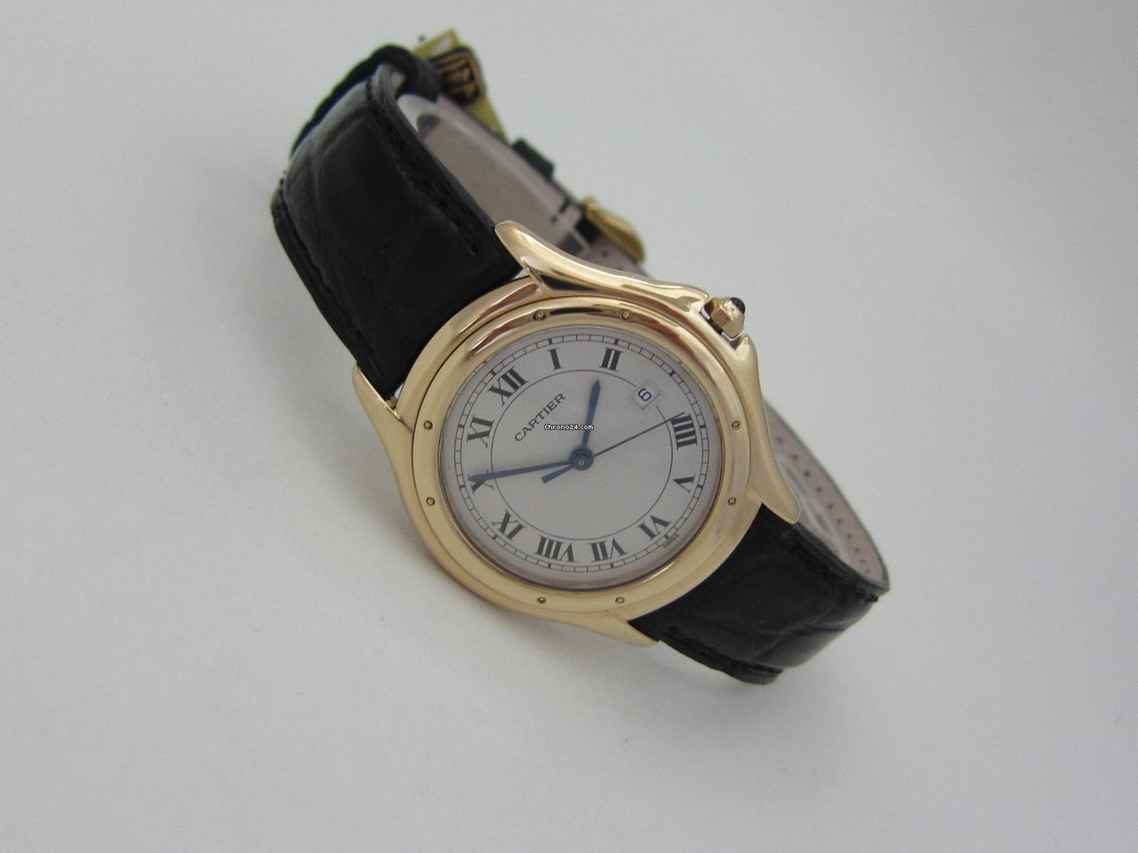 IMG_9081 Cartier Cougar Mens watch Unisex Quartz Yellow gold 887920 Replica 7