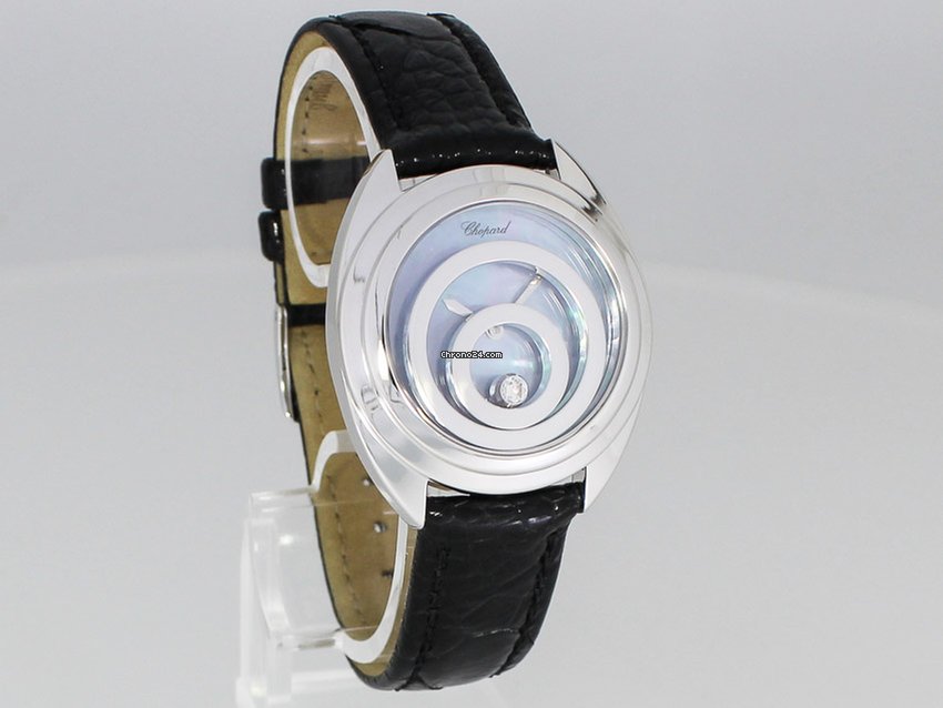 IMG_9081 Chopard Happy Spirit Womens watch Quartz White gold 207060-1001 Replica 7