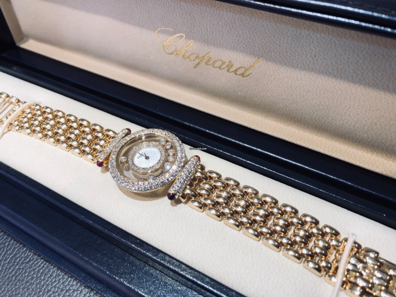 Chopard Happy Diamonds Womens watch Quartz Yellow gold 20 5617-21 Replica 7