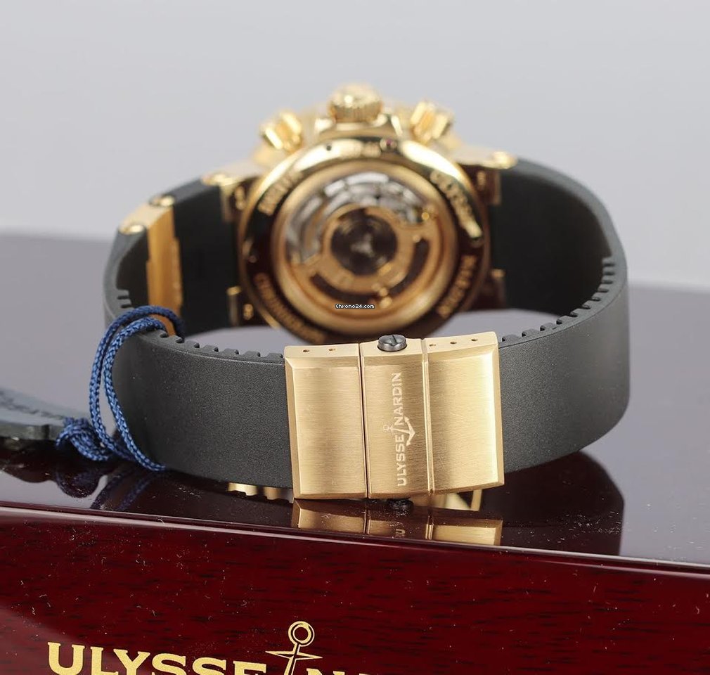 IMG_9081 Ulysse Nardin Marine Chronograph Mens watch Unisex Automatic Rose gold 356-66-3 319 Replica 7