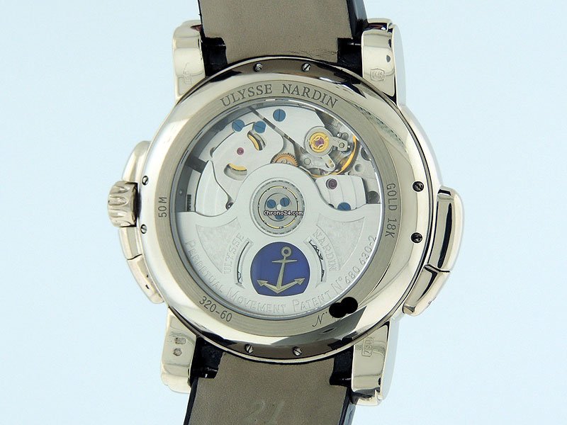 Ulysse Nardin GMT + - Perpetual Mens watch Unisex Automatic White gold 320-60 60 Replica 7