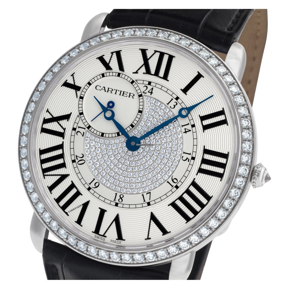 Cartier Ronde Louis Cartier Mens watch Unisex Manual winding White gold WR007004 Replica 7