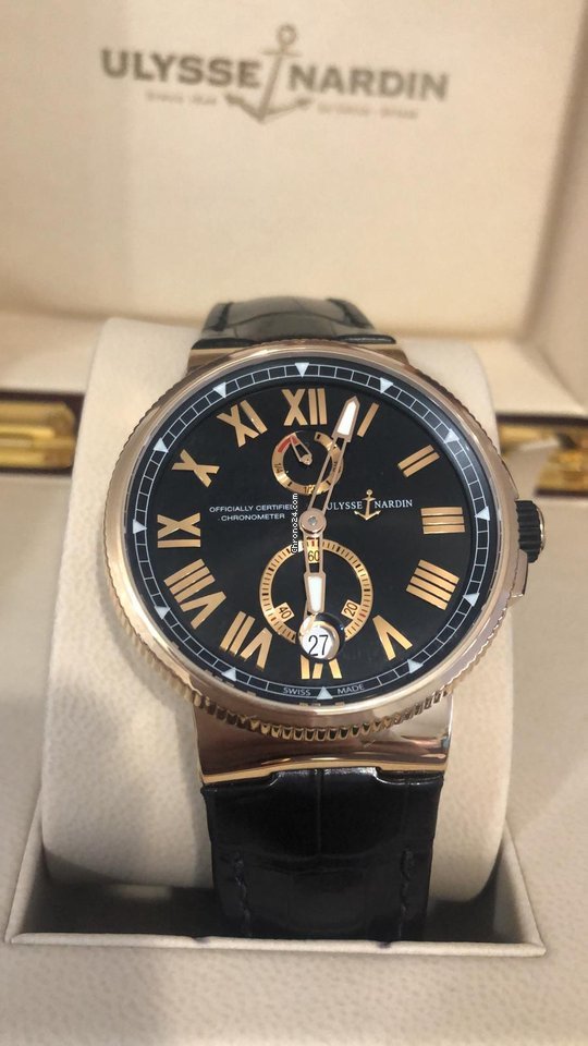 IMG_9081 Ulysse Nardin Marine Chronometer Manufacture Mens watch Unisex Automatic Rose gold 1186-122 42 Replica 7