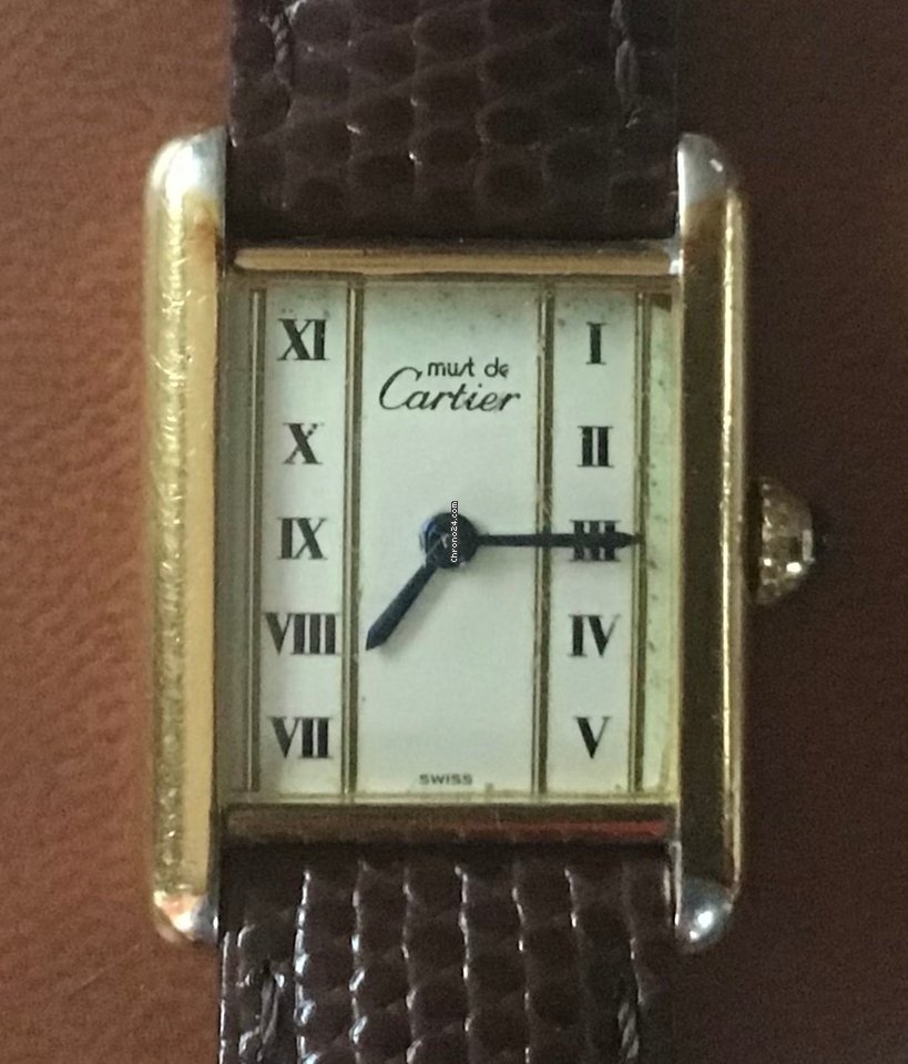 Cartier Tank Vermeil Womens watch Quartz Silver 5057001 Replica 7